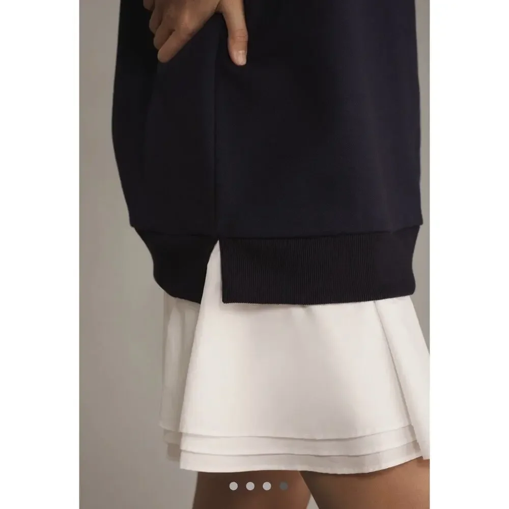 English Factory Anthropologie Womens Small Collared Shift Mini Dress Navy White - Picture 3 of 8